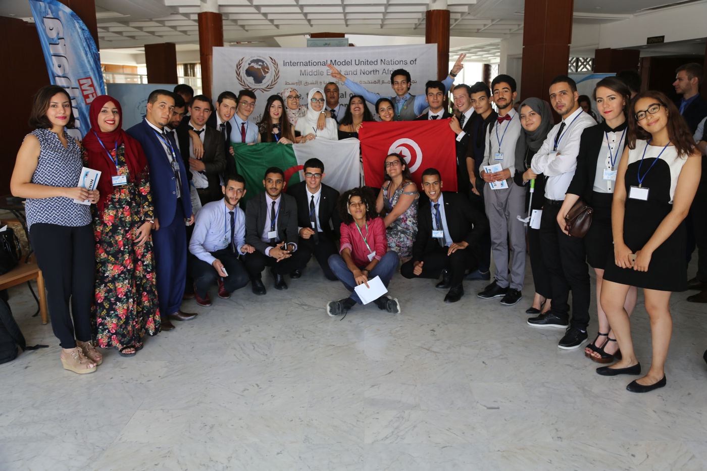 A large group of delegates with their certificates