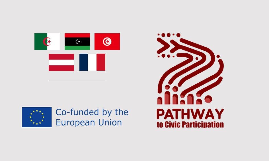 Pathway to Civic Participation project logo with partner country flags